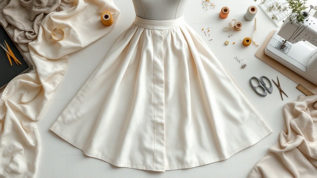 simple tailored a line skirt